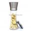 High quality Brushed Stainless Steel Salt and Pepper Grinder Set- With Glass Bottle Salt and Pepper Shakers