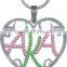 AKA Sorority Greek Letter Heart Neckalce Jewelry