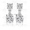 Fine Jewelry Hanging Women's Wedding Shining Earrings