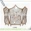 LC-86453 Hand forged iron metal folding indoor home fireplace screen