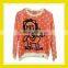 2016 Fashion Products Bros Baby Lion Riding Horse Women Printed Long Sleeve Pink Yellow Dotted Fleece Sweater