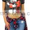 Mickey Mouse pattern printed Ringer Crop Top Women graphic t shirts
