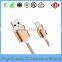 Metal Nylon braided Micro USB data charging cable for mobile phone