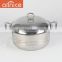 #410 steel big size kitchen cookware pot 5pcs set large capacity cooking pot with escapsulated bottom