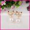 wholesale fashion earrings 2015 simple design earrings/pearl bow earrings