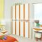 Modern wooden high glossy white and teak veneer pattern four door wardrobe