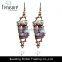 Luxury Fashion jewellry mix color rhinestone hollow alloy long earrings for women fashion jewelry