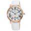 2016 latest WEIQIN W40002 unisex 40mm diameter leather strap day date featured roman numerals watch