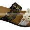 2016 Durable Ladies New Design Flat PCU Blowing Two Strap Slide Sandal Slippers