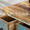 INDIAN RECYCLED WOOD WINE TROLLEY, WITH 3 DRAWER