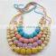 New design Handmade Crochet round-shaped wood Beads necklace