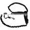 Lightweight Black Bungee Hands Free Dog Leash with Dark Reflective Line on