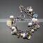 Artificial Jewelry Metallic Texture Rivet Heart Shape Charm Silver Chain Cuff Bracelet