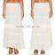 2016 latest skirt design pictures, long skirts fashion 2016 100% cotton plain colour long skirts with smocked embroidered waist