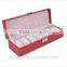 Handmade exquisite paper suitcase magnetic closure metal coffin shape gift box , rigid leather packaging gift box design .