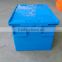 Heavy duty nest attached lid storage container with lid