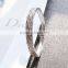 Decent Chunky Alloy Bracelets Ornaments Oblique Strip Carved Inlay Tiny Bling Beads Single Tone Female Bracelets Jewelry