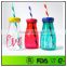 12oz bpa free AS plastic milk bottles with lids and straws