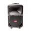 Professional PA active trolley rechargeable speaker with bluetooth FM