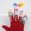 Funny face finger gloves/finger puppet glove/red knitted glove lovely calf