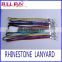 FFA-074 YIWU Fullfun rhinestone & fiber wholesale exhibition using ID card holder neck Rhinestone lanyard
