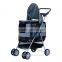 Pawhut Gray 4 Wheels Pet Stroller Awning Trolley Pushchair Carrier Dog Cat Foldable Buggy