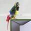 Garden Decoration Metal Art Animals Decorative Animal Figurines Plush Bird Parrot Craft