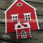 Wall Hanging Decoration Creative Children Room Decorative Small Red House False Window Mediterranean Style