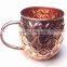 BPA FREE 100% COPPERTISAN MOSCOW MULE MUG, NEW ARRIVAL EMBOSSED BARREL SHAPE PURE COPPER MOSCOW MULE MUG