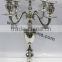 Multifunctional 5 arm Candelabra for Wedding Centerpieces , Nickel Plated Candelabra ,SilverCandelabra