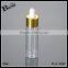 wholesale promotion cosmetic blue pet golden aluminum perfume essential oil beard oil 30ml plastic dropper bottle