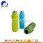 Stainless head silicone folding water bottle full silicone safe travel camping folding cup wholesale