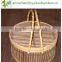 Natural color bamboo folding apple basket with 4 tier