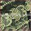Gold metallic mirror work embroidered tulle fabric, elegant embroidered fabric lace