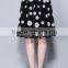 OEM service high quality women chiffon umbrella skirt dot print pattern