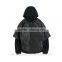Fashion fake 2 pieces black long sleeve fullover hoody for young men