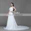 New fashionable beaded embroidery sleeveless lace wedding dress
