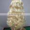 Wholesale Long Wave Heat Resistant Fiber Hair Side Part Blonde Synthetic Lace Front Halloween Wig
