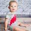 Latest short sleeve newborn baby clothes romper shark embroidery clothing 2017