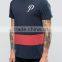 Lightweight 100% cotton jersey stripe t shirt blank fashion design color block t shirt custom men's t shirt wholesale