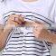 Convenience breastfeeding T-shirts black and white strips single maternity tops