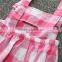Pink and Black Check Baby Girl Designer Rompers with Headband