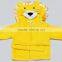 Yellow lion terry cotton hooded bathrobe for promotion