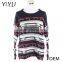 Best xmas sweater,strip knitted pattern round neck christmas sweater with tassel