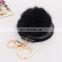 High quality lovely rabbit fur pompom mirror fur ball accessory for lady