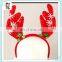 Red and Green Felt Reindeer Antlers Christmas Headbands with Bells HPC-1065