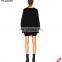Women Plus Size Black Distressed Deep V Neck Knit Jumper