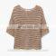 Thick knit short sleeve o neck women sweater