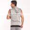 Bodybuilding Hooded Tank Top Cotton Men's Sleeveless Zipper Solid Compression Waistcoat Gym Active Wear T Shirt Casual Hoodies