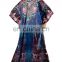 2017 Moroccan Style Knob Printed Kaftan / High Quality Digital Printed Satin Silk Kaftans For Causal Party Wear 2017
